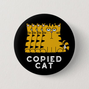 Copium Cat Funny Animal Pun Mörk BG Knapp