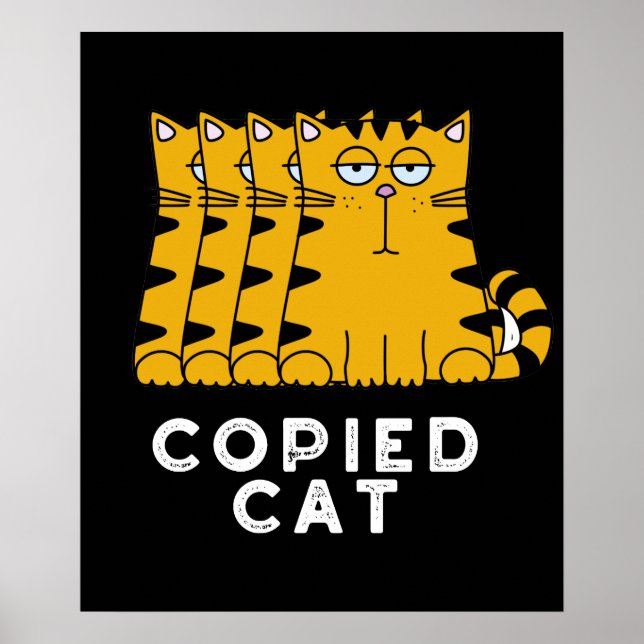 Copium Cat Funny Animal Pun Mörk BG Poster (Framsidan)
