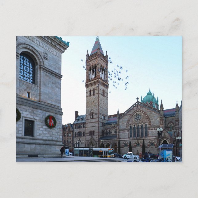 Copley Square Boston Massachusetts Postcard Helg Vykort (Framsida)