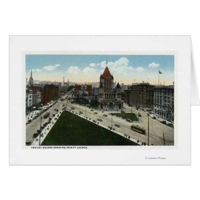 Copley Square View of Trinity Church Hälsningskort (Framsidan Horizontal)