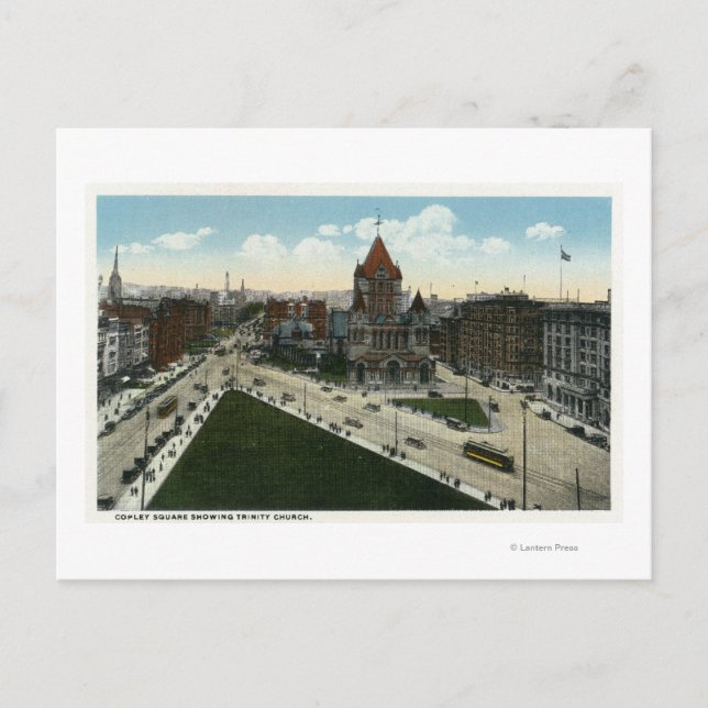 Copley Square View of Trinity Church Vykort (Framsida)