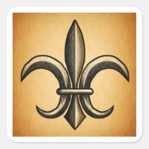 Coppe Fleur De Lis Fyrkantiga Klistermärken