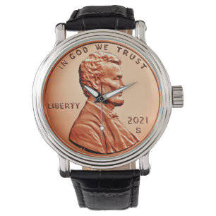 Copper Abraham Lincoln penny, en cent 2021 Watch Armbandsur
