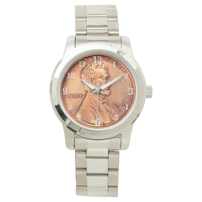 Copper Abraham Lincoln penny, en cent - numrerad Armbandsur (Framsida)