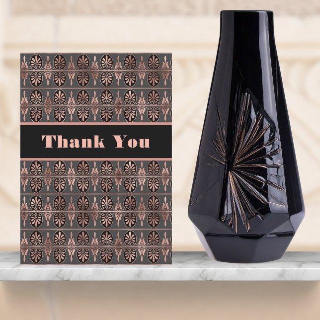 Copper and Black Art Deco Look Elegant Tack Kort (Skapare uppladdad)