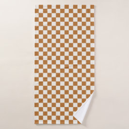 Copper and eggshell checkerboard pattern