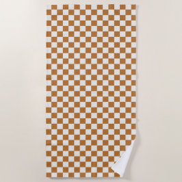 Copper and eggshell checkerboard pattern