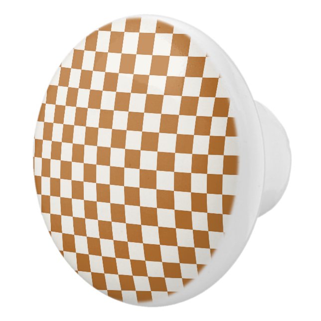 Copper and eggshell checkerboard pattern knopp (Höger)