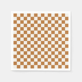 Copper and eggshell checkerboard pattern pappersservett