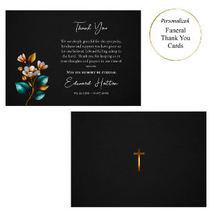 Copper and Teal Flowers Orthodox Christian Funeral Tack Kort