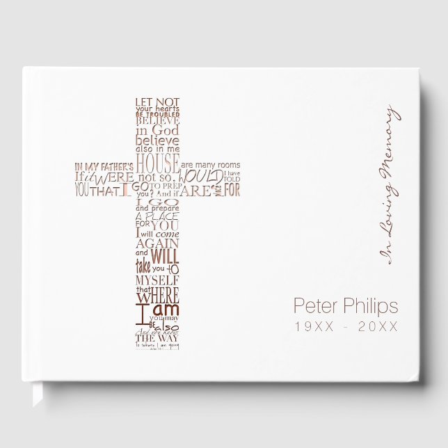 Copper Bible Verses från John 14 Memory Guest Bok (Framsida)