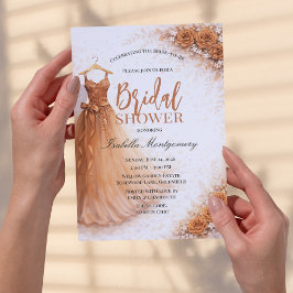 Copper Bridesmaid Dress Bridal Shower Inbjudningar