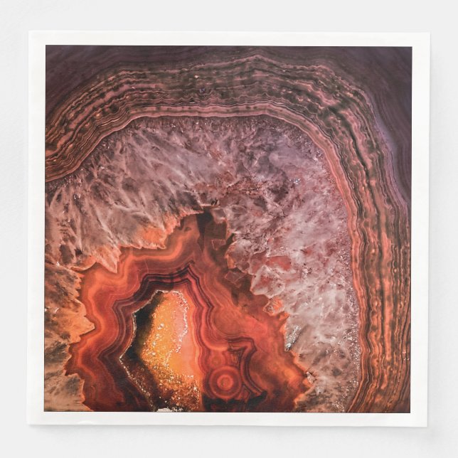 Copper Bronze Agate Mineral Gemstone Pappersservett (Framsida)