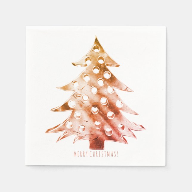 Copper Brown Julgran Rustic Elegant Pappersservett (Framsidan)
