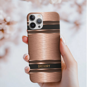 Copper Brown Tones Metallic Struktur Monogram