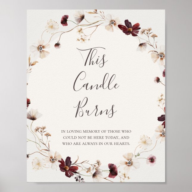 Copper Burgundy Wildblomige beger sig på detta lju Poster (Framsidan)