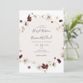 Copper Burgundy Wildblomma | AVSLAPPNAD BRÖLLOP Inbjudningar