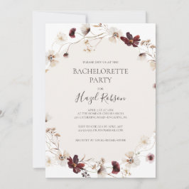 Copper Burgundy Wildblomma | Bachelorette Party Inbjudningar