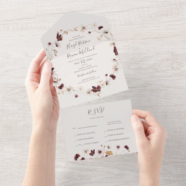 Copper Burgundy Wildblomma | Beige Seal and Send (Avrivbar del)