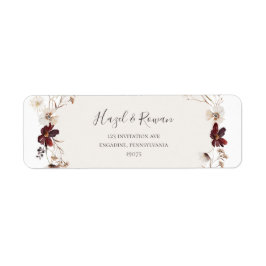 Copper Burgundy Wildblomma | Returadressetikett Returadress Etikett