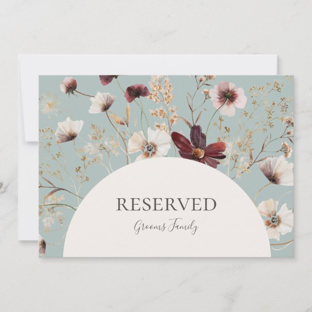 Copper Burgundy Wildblomma | Teal Reserved Sign (Framsida)