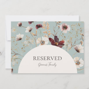 Copper Burgundy Wildblomma Teal Reserved Sign