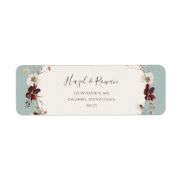 Copper Burgundy Wildblomma | Uppgift om Returadres Returadress Etikett