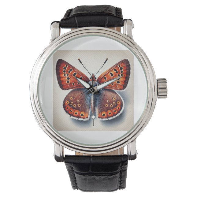 Copper Butterflies 141024IREF242 - Watercolor Armbandsur (Framsida)