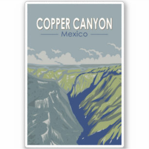 Copper Canyon Mexiko Resa Konst Vintage Klistermärken