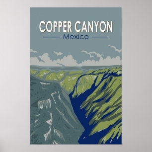 Copper Canyon Mexiko Resa Konst Vintage Poster