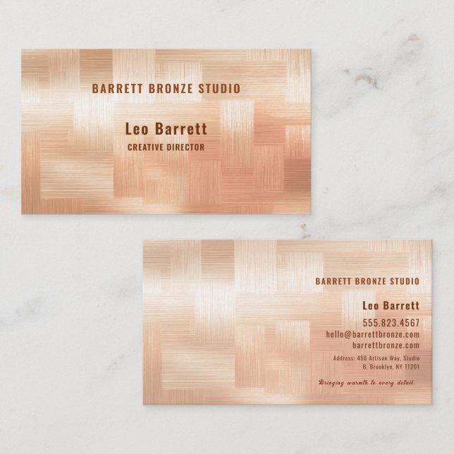 Copper Checkerboard Design Visitkort (Fram/baksida)