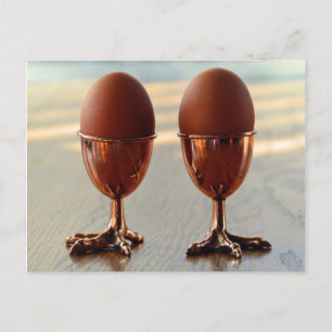 Copper Chicken Feet Egg Kopp Vykort