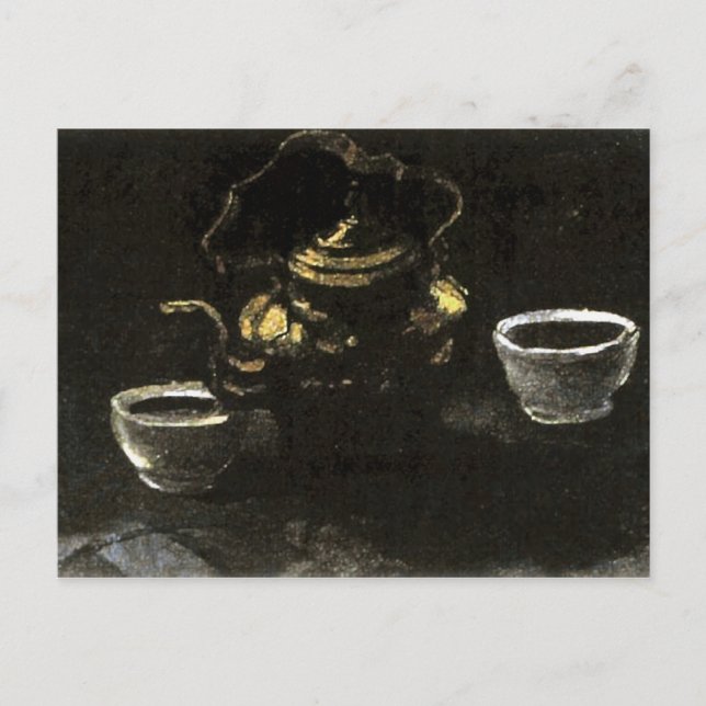 Copper Coffepot och Bowls, Vincent van Gogh Vykort (Framsida)