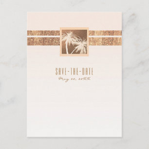 Copper & Cream Tropiska Palmträd Spara Datum Meddelande Vykort