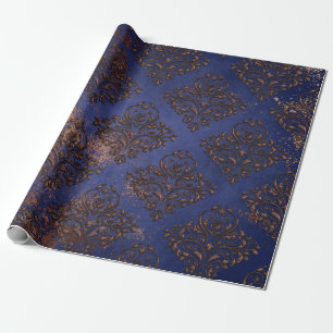 Copper Damask på Lila Blue Presentpapper