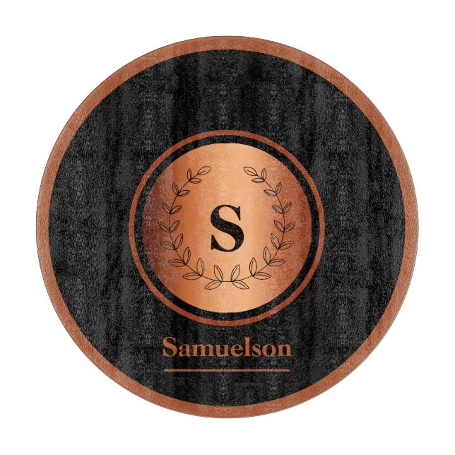Copper Detailed Personalized Kitchen Cutting Board (Framsidan)