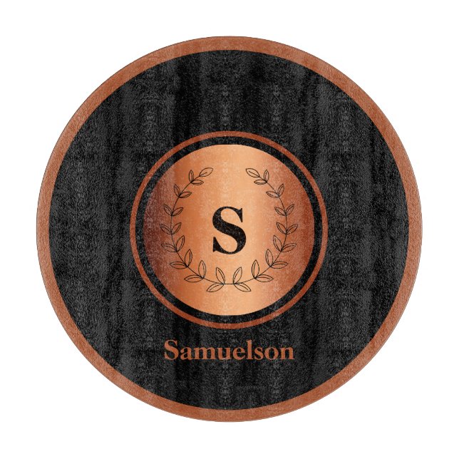 Copper Detailed Personalized Kitchen Cutting Board (Framsidan)