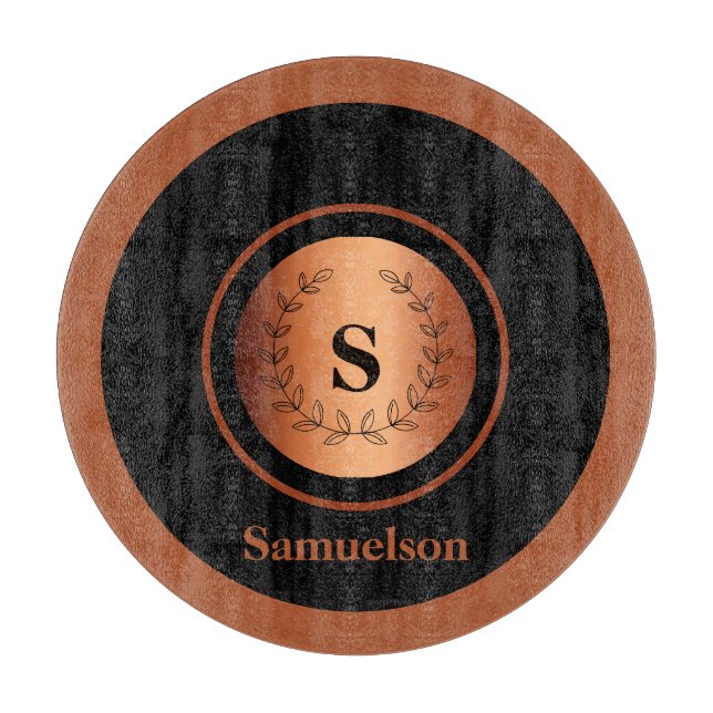 Copper Detailed Personalized Kitchen Cutting Board (Framsidan)