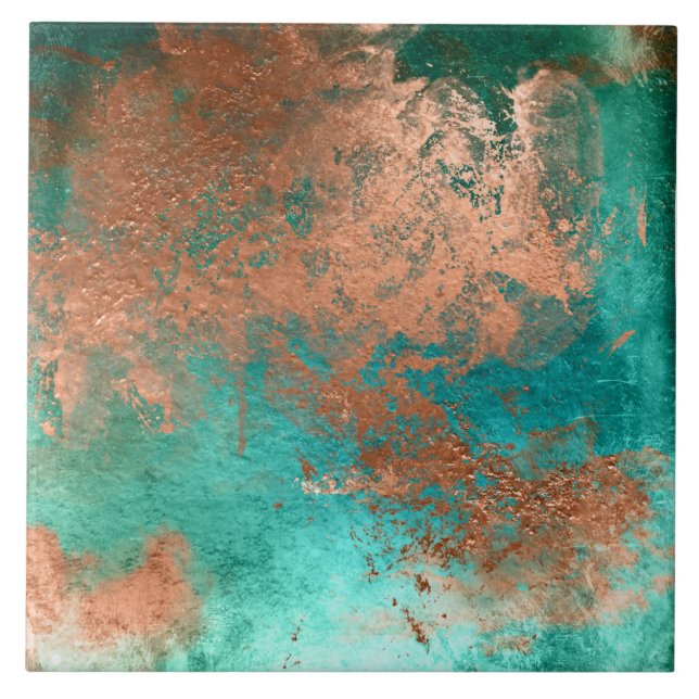 Copper Distress Patina Kakelplatta (Framsidan)