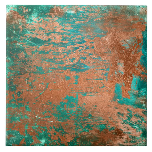 Copper Distress Patina Kakelplatta (Framsidan)