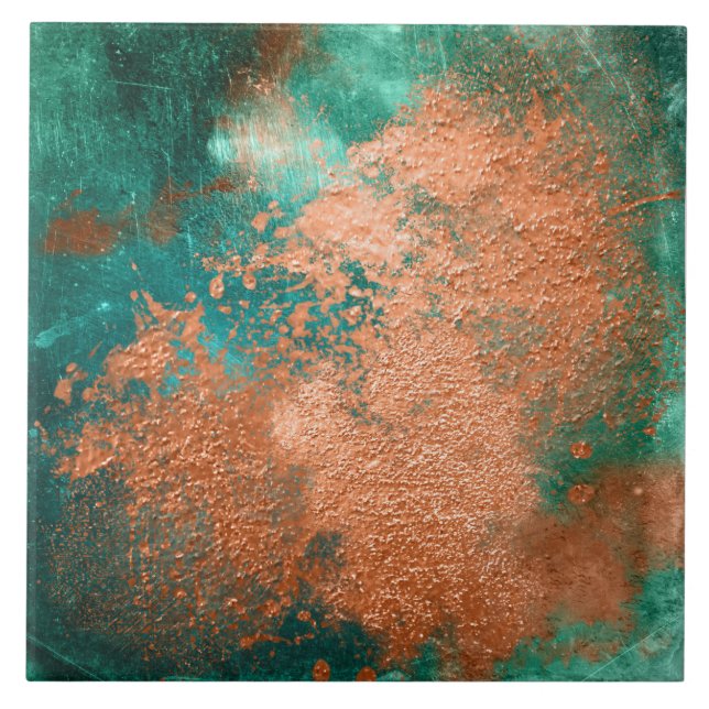 Copper Distress Patina Kakelplatta (Framsidan)