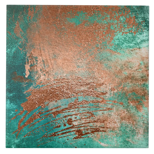 Copper Distress Patina Kakelplatta (Framsidan)
