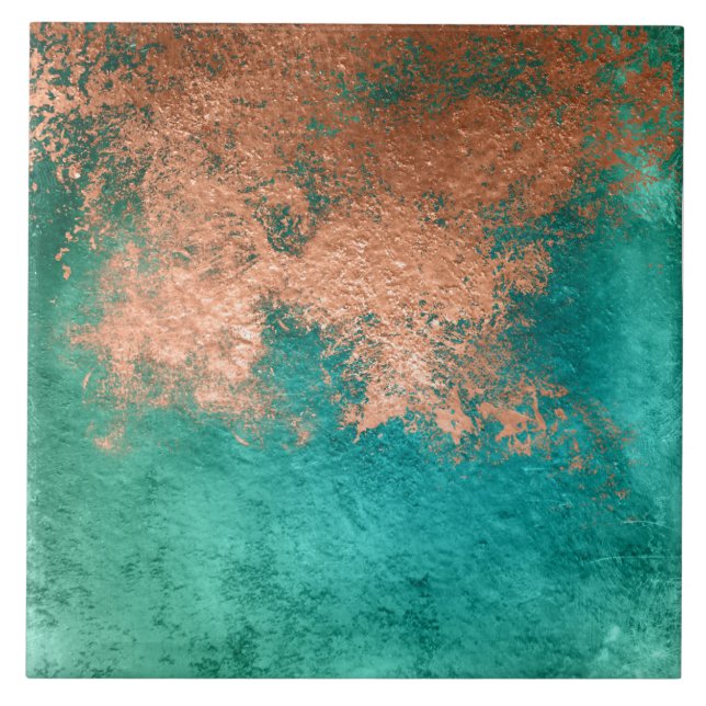 Copper Distress Patina Kakelplatta (Framsidan)