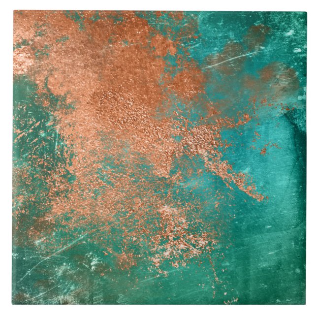 Copper Distress Patina Kakelplatta (Framsidan)