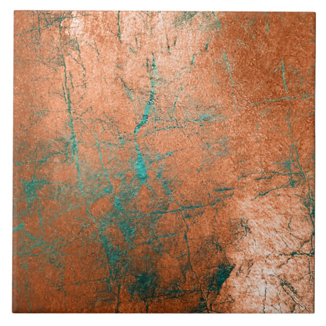 Copper Distress Patina Kakelplatta (Framsidan)