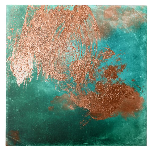 Copper Distress Patina Kakelplatta (Framsidan)