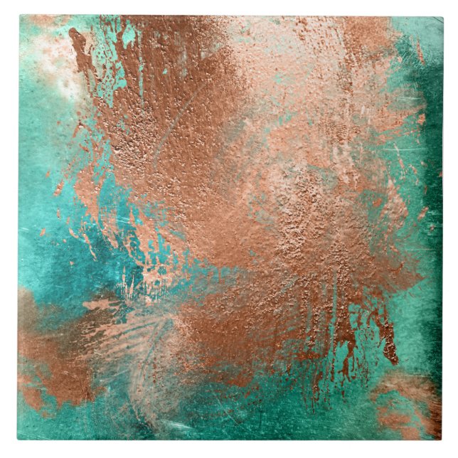 Copper Distress Patina Kakelplatta (Framsidan)