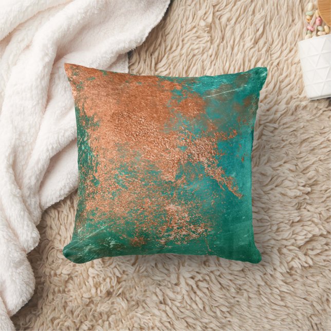 Copper Distress Patina Kudde (Filt)