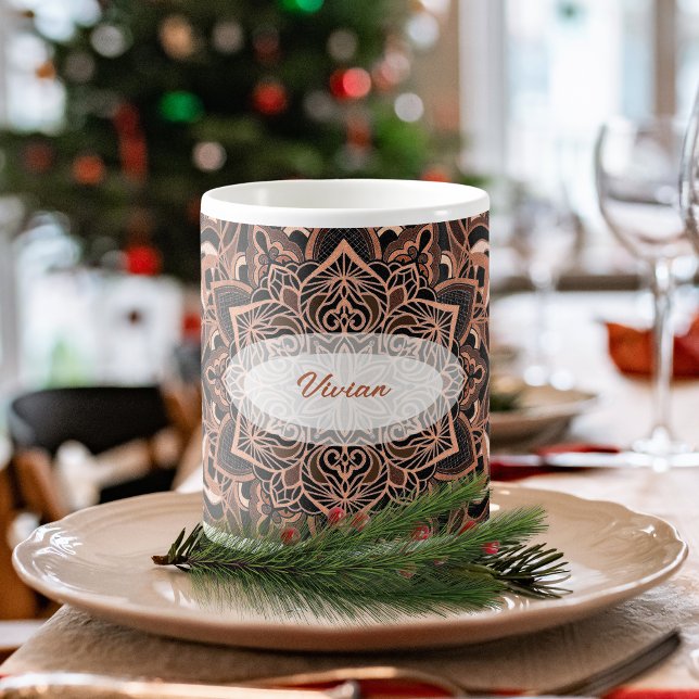 Copper Färgad Mandala Mugg (Skapare uppladdad)