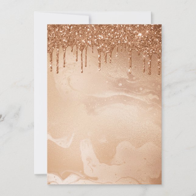 Copper Glitter Rain på den  koppar-Metall Marble (Framsida)
